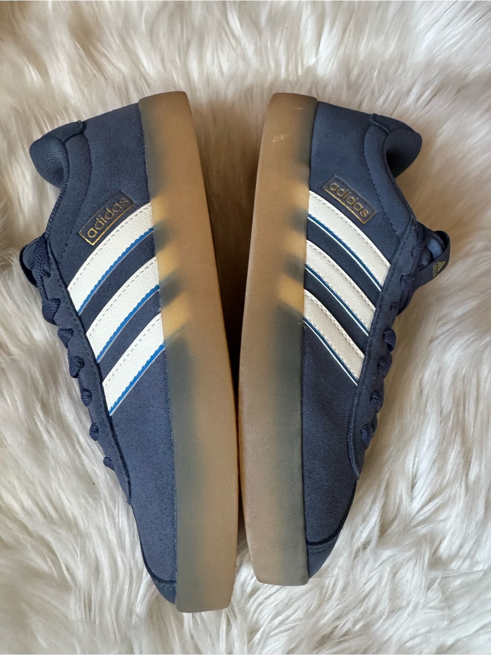 adidas Navy and White Suede Casual Sneakers - Picture 7 of 10